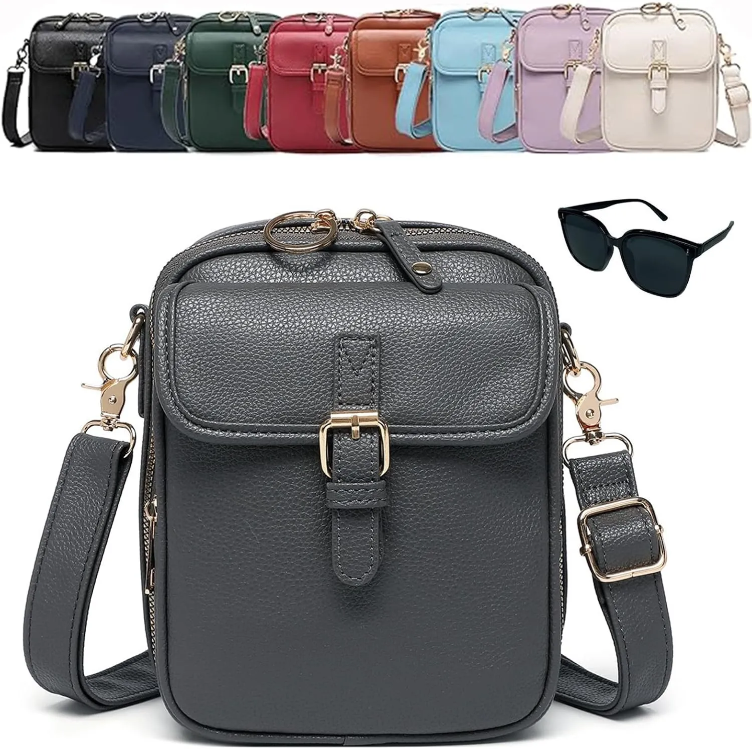 Urvashi Crossbody Leather Bag,Urvashi Crossbody Bag,Anti Theft Shoulder Bags,Large Capacity with 10 Card Slots