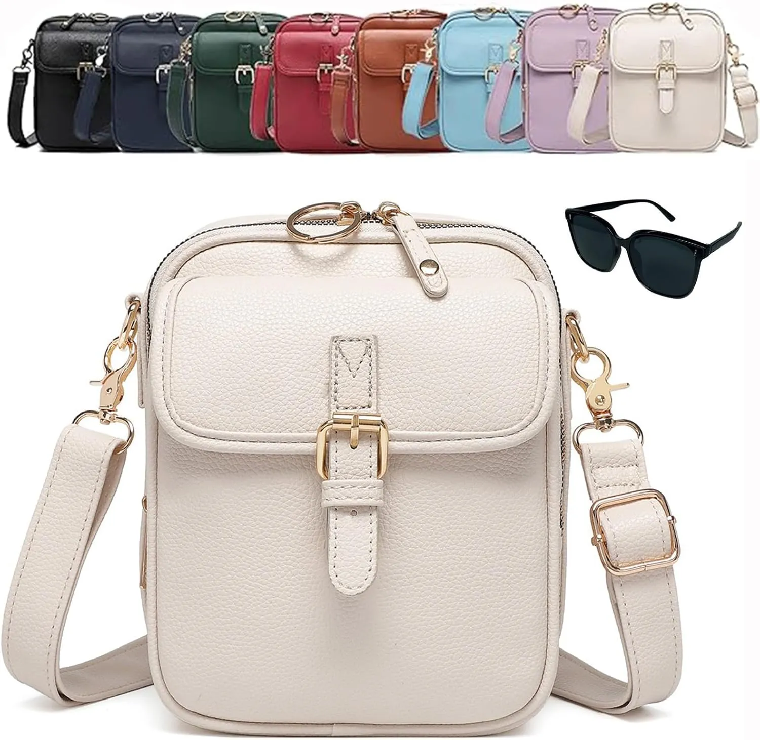 Urvashi Crossbody Leather Bag,Urvashi Crossbody Bag,Anti Theft Shoulder Bags,Large Capacity with 10 Card Slots