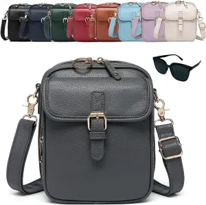Urvashi Crossbody Leather Bag,Urvashi Crossbody Bag,Anti Theft Shoulder Bags,Large Capacity with 10 Card Slots