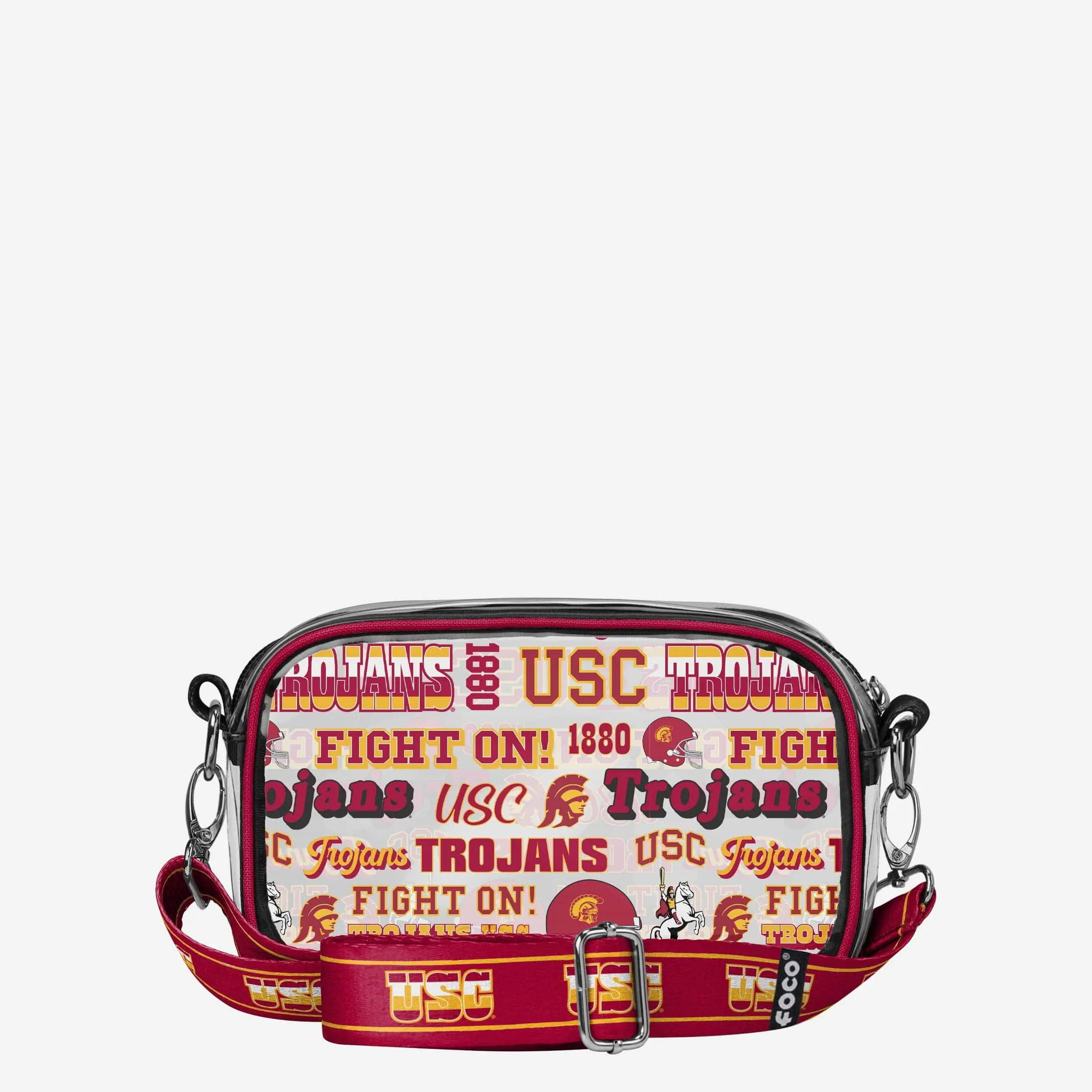 USC Trojans Repeat Retro Print Clear Crossbody Bag