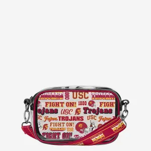 USC Trojans Repeat Retro Print Clear Crossbody Bag