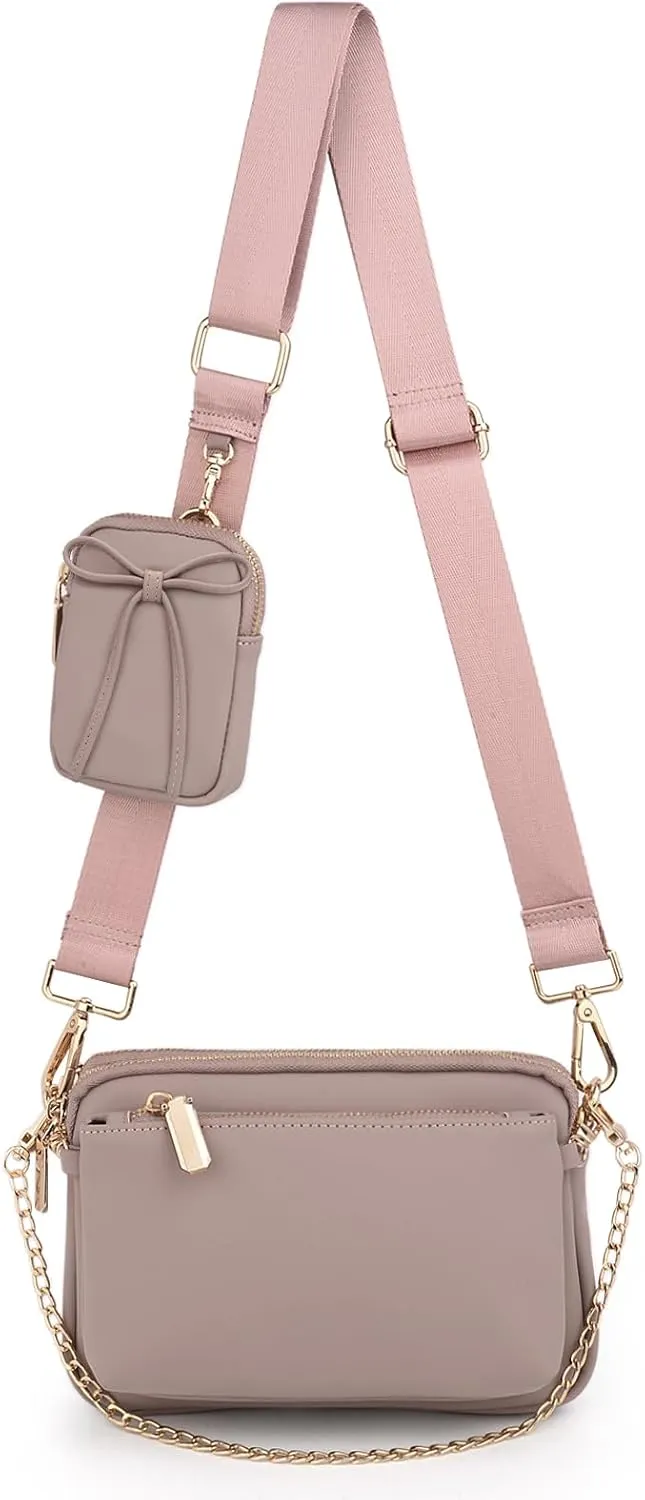 UTO Small Crossbody Bags for Women 3 in 1 Trendy Belt Purse Fashion Designer Mini Cute Sling Fanny Chest Pack