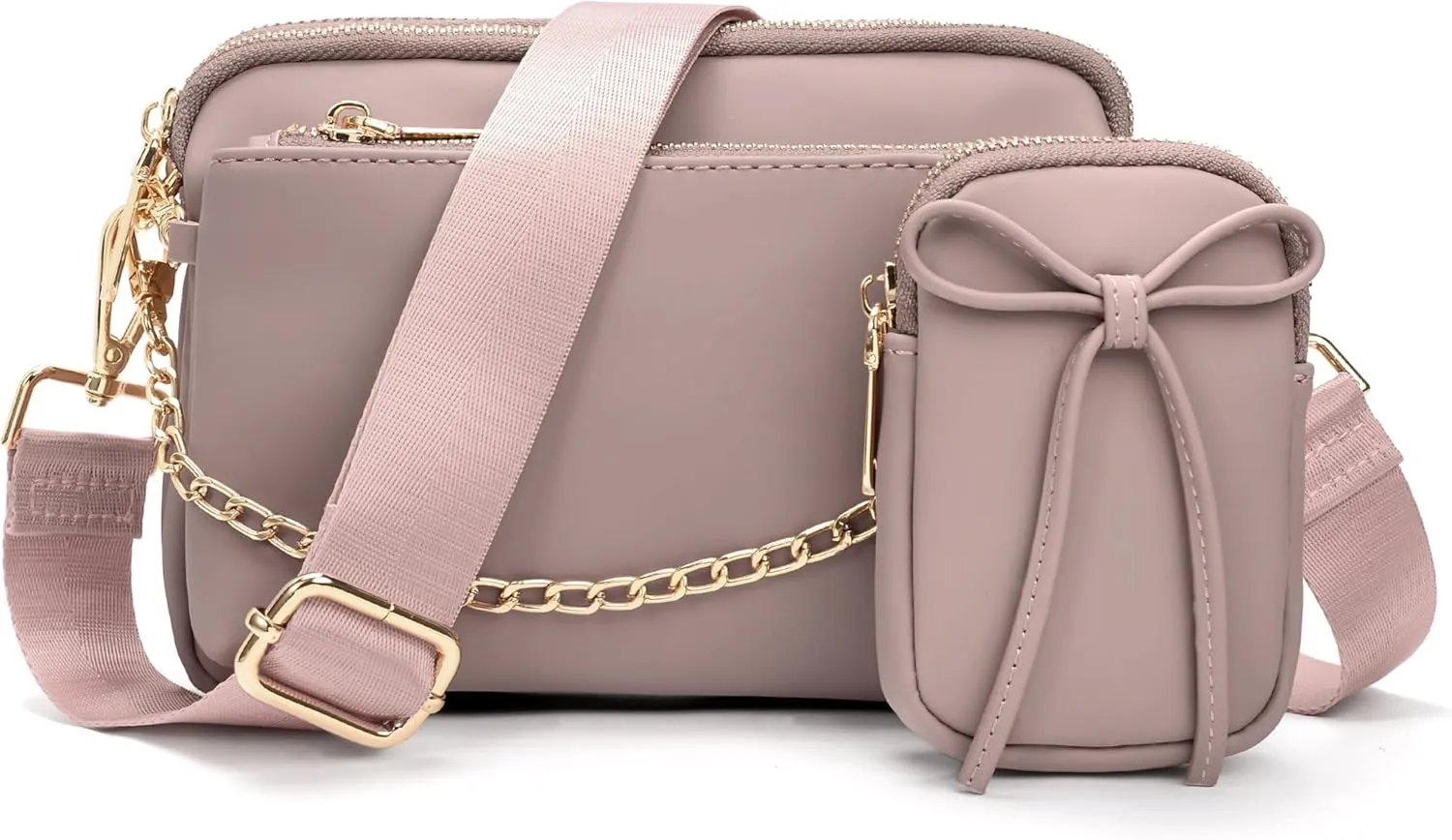 UTO Small Crossbody Bags for Women 3 in 1 Trendy Belt Purse Fashion Designer Mini Cute Sling Fanny Chest Pack