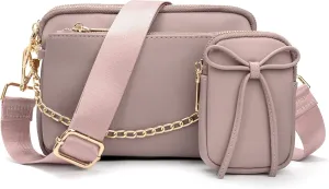 UTO Small Crossbody Bags for Women 3 in 1 Trendy Belt Purse Fashion Designer Mini Cute Sling Fanny Chest Pack