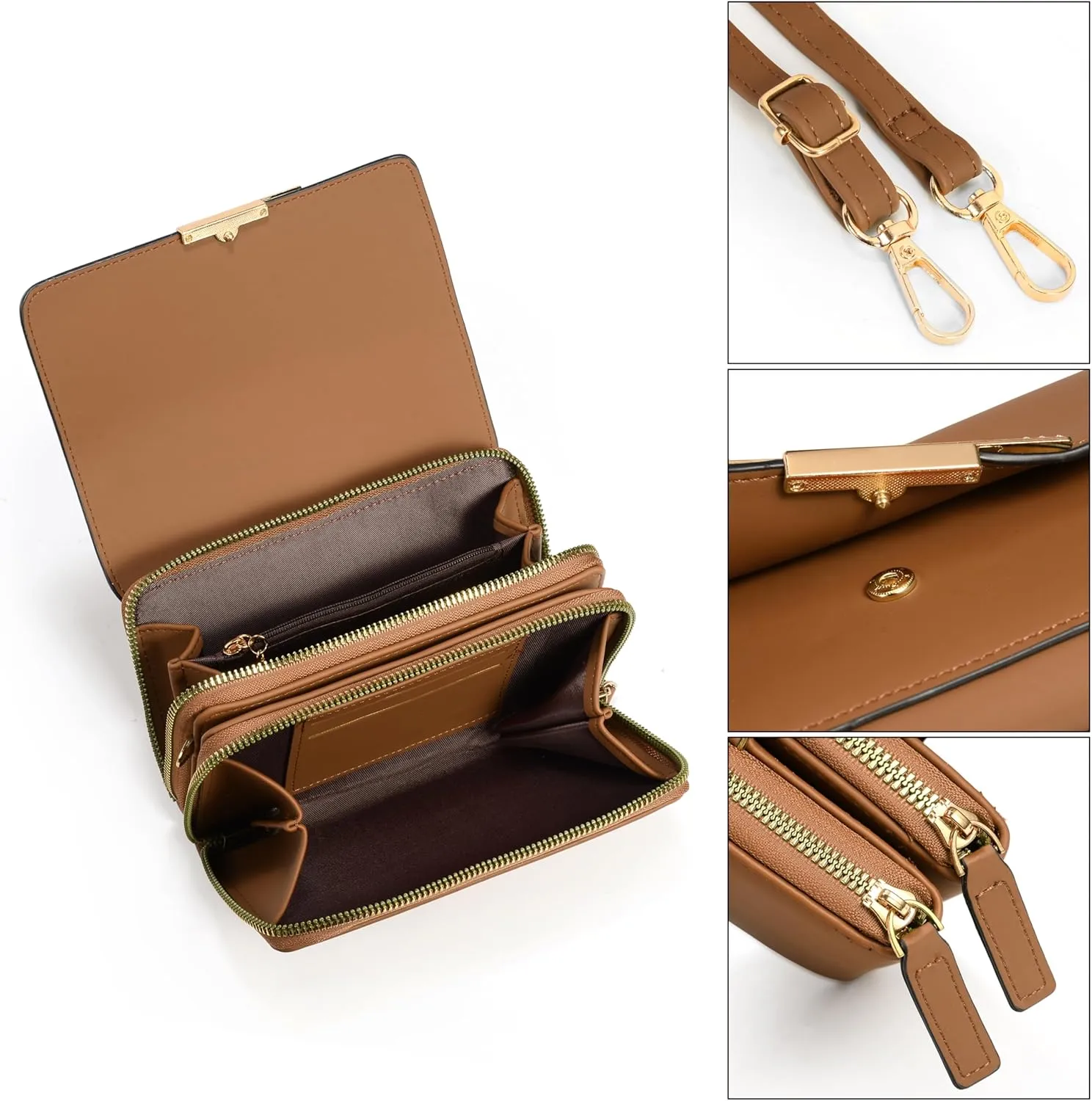 UTO Small Crossbody Shoulder Bag for Women Cellphone Bags Card Holder Wallet with Wristlet Purse and Handbags