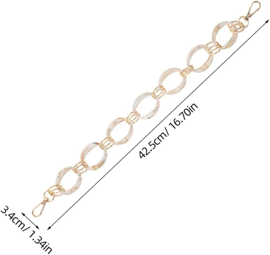 VALICLUD Bag Chain Bag Bag Short Purse Strap Chain Bag Strap Shoulder Strap Short Bag Strap Zinc Alloy Beige