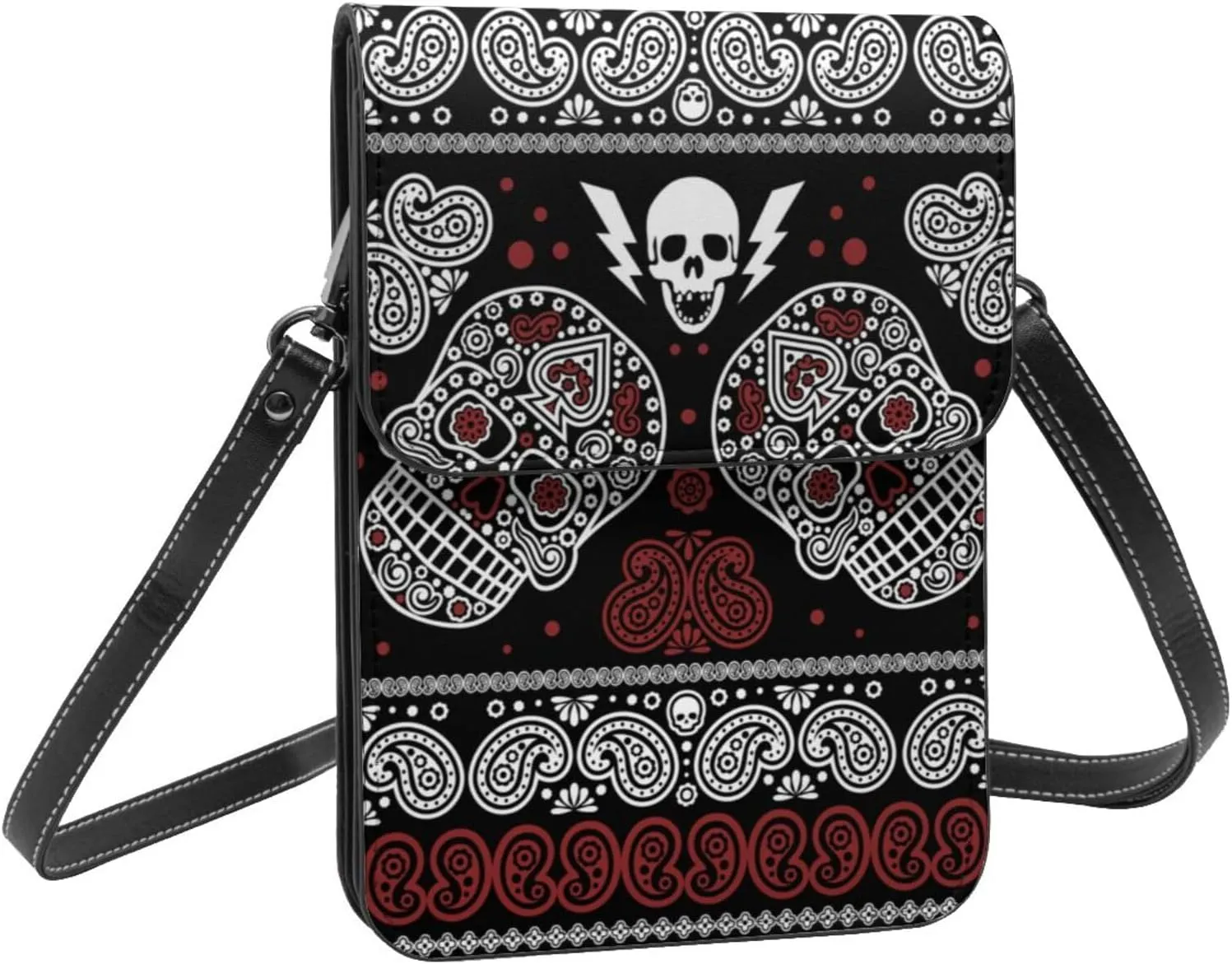 Vampire Teeth Lips Cell Phone Purse Small Crossbody Bags For Women Men Wallet Purses With Adjustable Strap