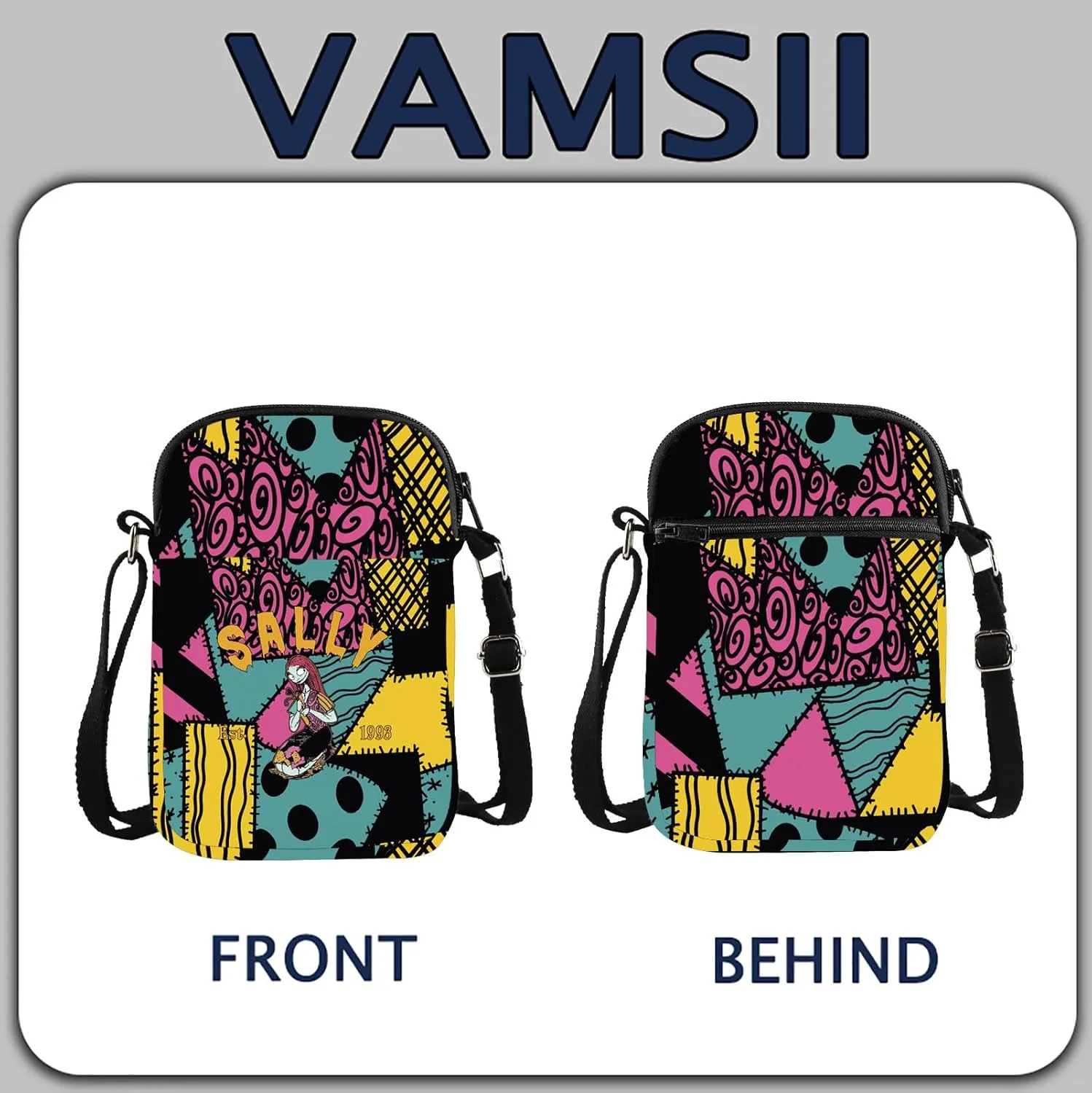 VAMSII The Nightmare Before Inspired Crossbody Bag Nightmare Horror Movie Fans Merch