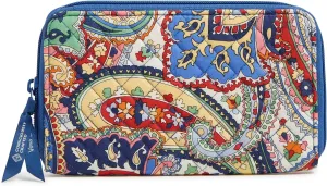 Vera Bradley Cotton Deluxe Travel Wallet with RFID Protection, Harbor Paisley