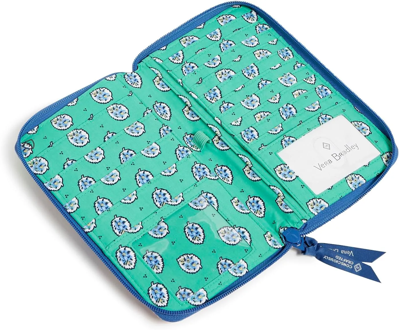 Vera Bradley Cotton Deluxe Travel Wallet with RFID Protection, Harbor Paisley