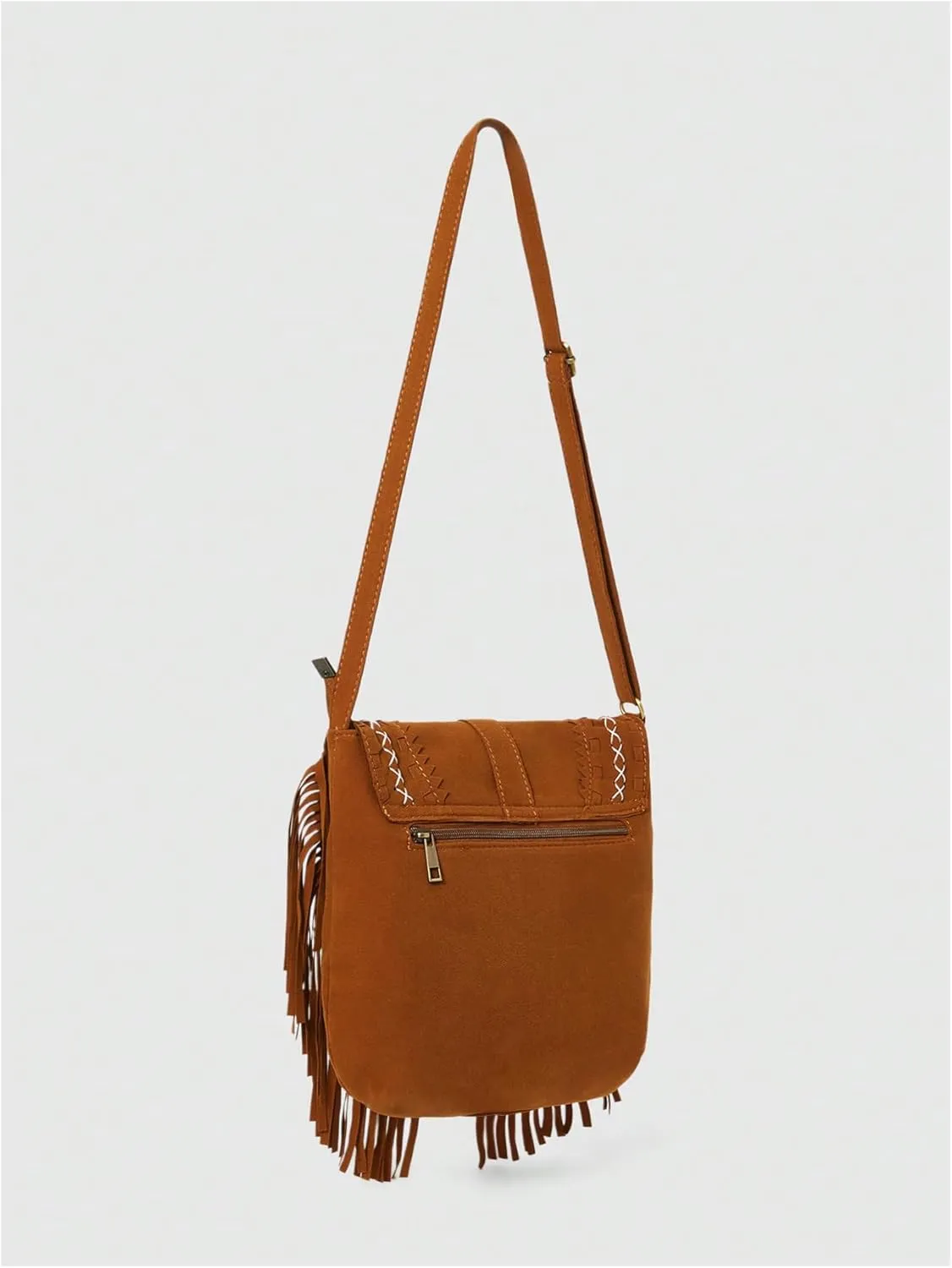 Verdusa Women's Western Tassel Crossbodys Bag Hippie Bag Boho Shoulder Bag