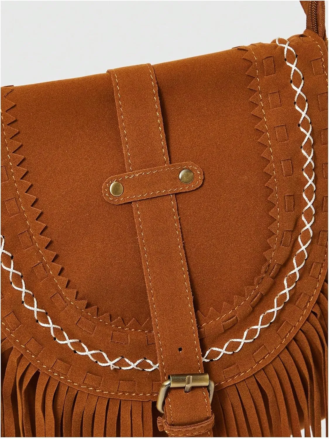 Verdusa Women's Western Tassel Crossbodys Bag Hippie Bag Boho Shoulder Bag