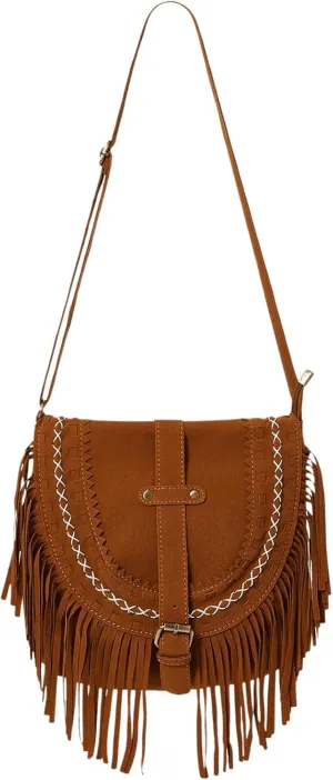 Verdusa Women's Western Tassel Crossbodys Bag Hippie Bag Boho Shoulder Bag