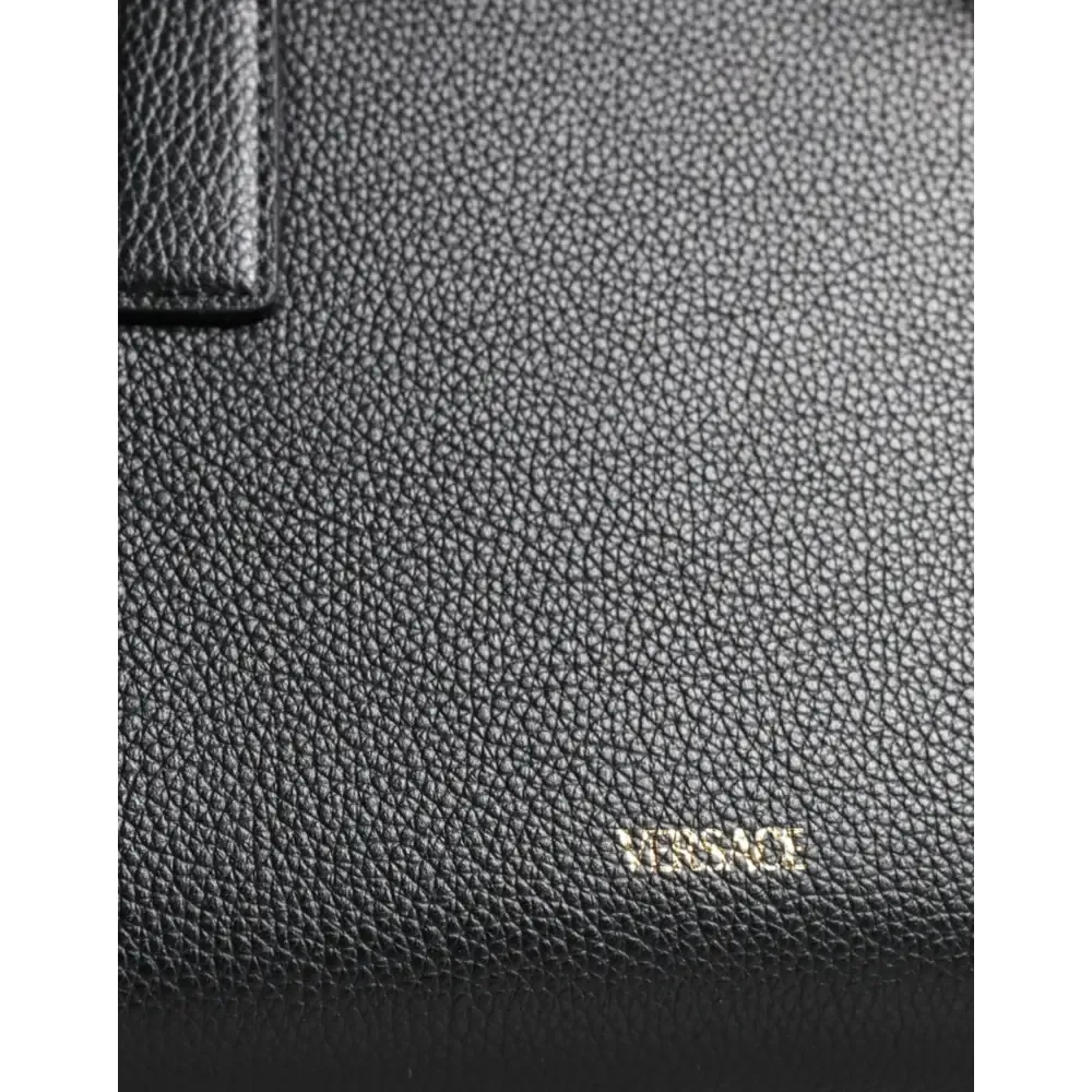Versace Black Small Leather TopHandle Shoulder Crossbody Bag