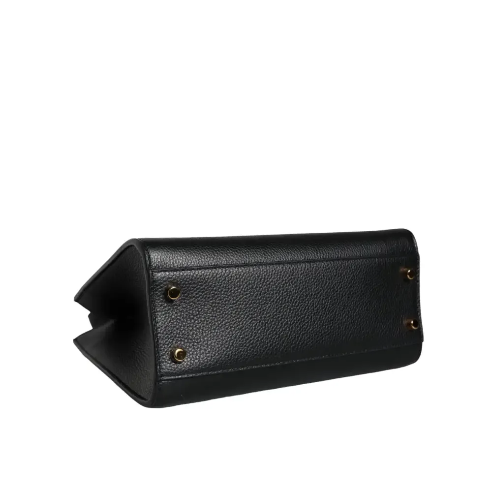 Versace Black Small Leather TopHandle Shoulder Crossbody Bag