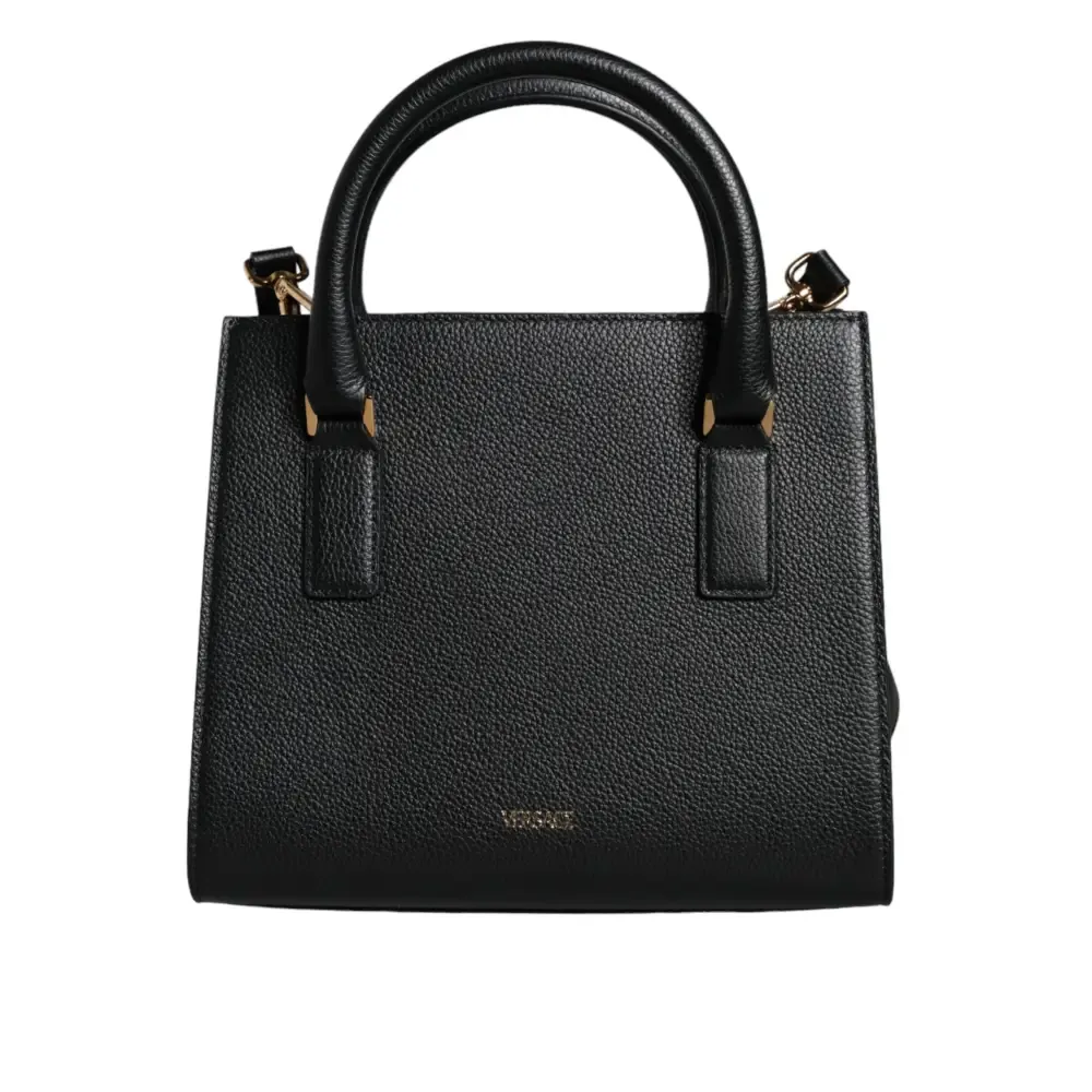 Versace Black Small Leather TopHandle Shoulder Crossbody Bag