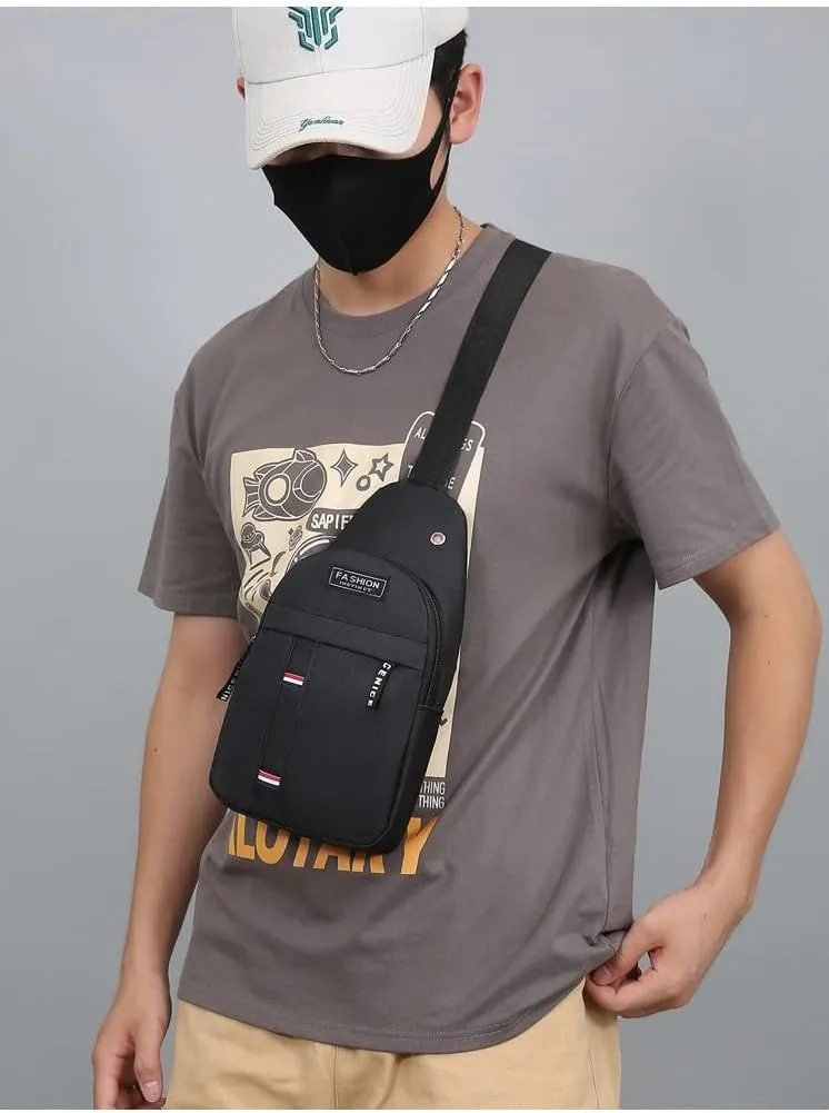 Versatile Sling Backpack & Crossbody Bag with Multiple Pockets – Perfect for Travel, Hiking & Everyday Use (Black)