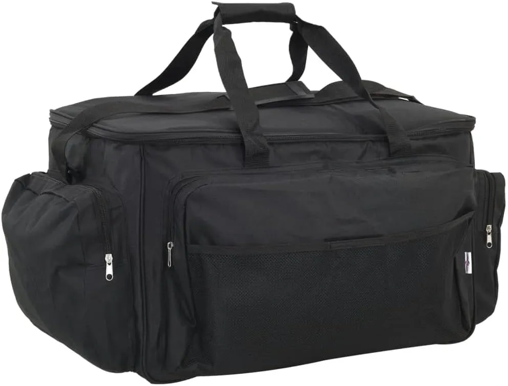 vidaXL Fishing Bag, Tackle Bag with Carry Handle, Fly Fishing Bag, Gear Bag for Hiking Travel Trekking Biking, Waterproof Black Oxford Fabric