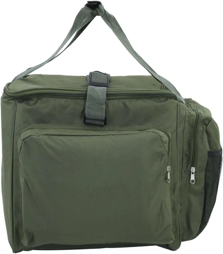 vidaXL Fishing Bag, Tackle Bag with Carry Handle, Fly Fishing Bag, Gear Bag for Hiking Travel Trekking Biking, Waterproof Dark Green Oxford Fabric