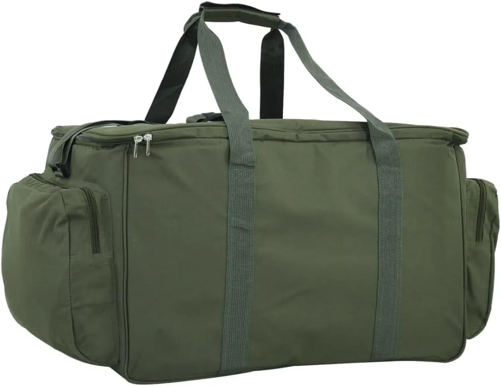 vidaXL Fishing Bag, Tackle Bag with Carry Handle, Fly Fishing Bag, Gear Bag for Hiking Travel Trekking Biking, Waterproof Dark Green Oxford Fabric