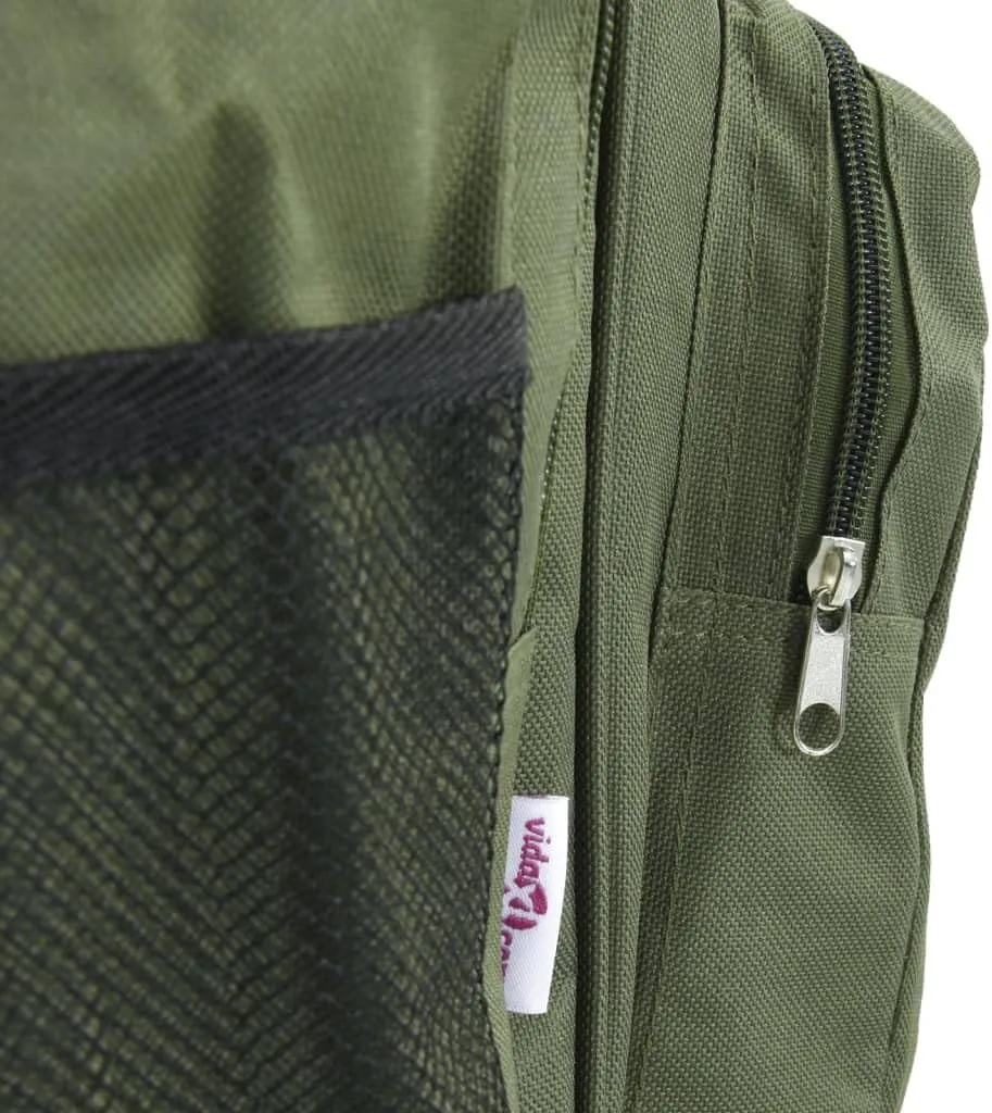 vidaXL Fishing Bag, Tackle Bag with Carry Handle, Fly Fishing Bag, Gear Bag for Hiking Travel Trekking Biking, Waterproof Dark Green Oxford Fabric