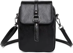 Vintage Crossbody Phone Bag, Tojoyride Crossbody Bag with Adjustable Strap, PU Leather Shoulder Purse for Women Wallet Bags