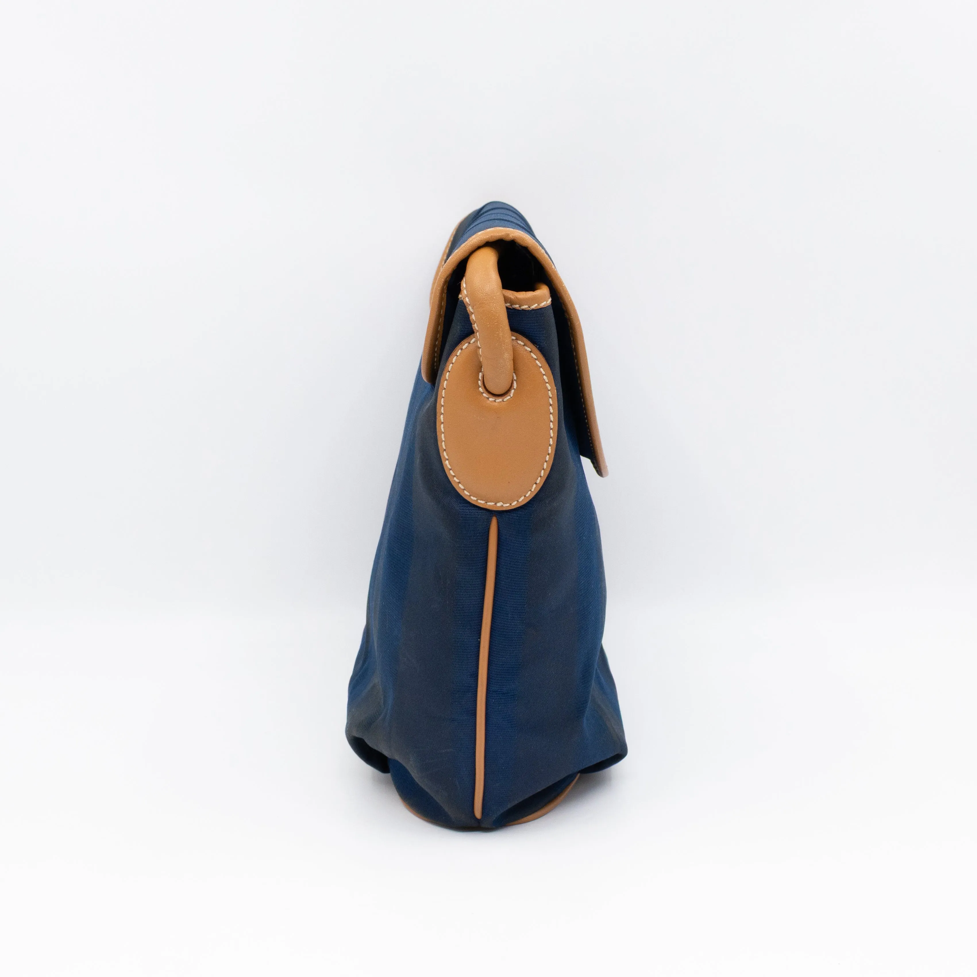 Vintage Crossbody Purse Bag Blue Coated Canvas