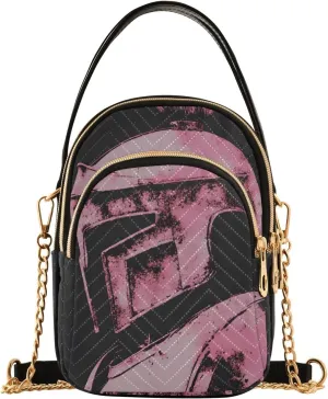 Vintage Knight Face Sling Bag for Women, Small Shoulder Bag Crossbody Bag Purse with Chain Strap Top handle 5.91×3.15×8.27 Inches