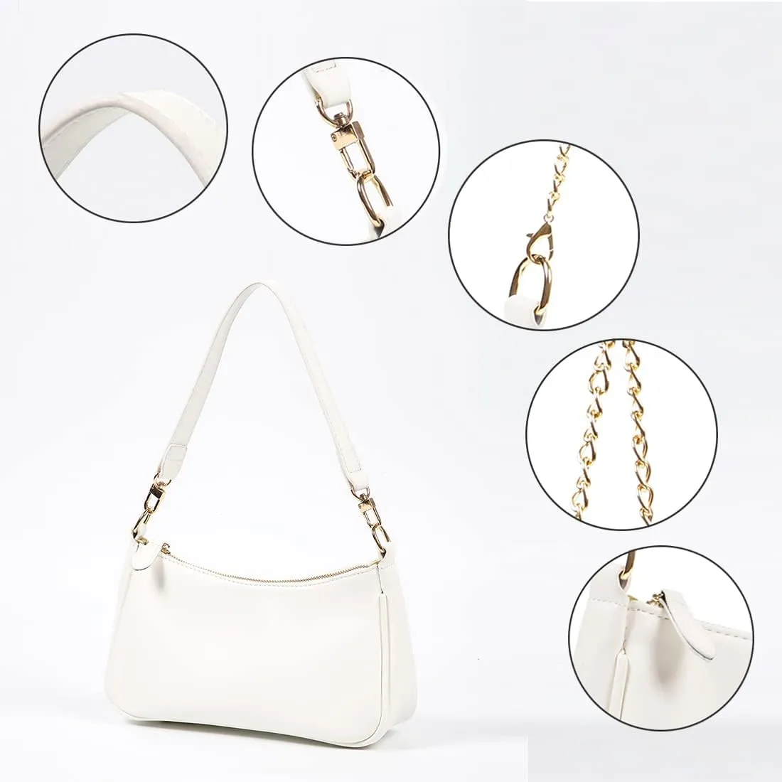 VODIU Clutch Tote Handbags with 2 Removable Straps and Zipper Closure Crossbody Bags Shoulder Purse Handbag for Women