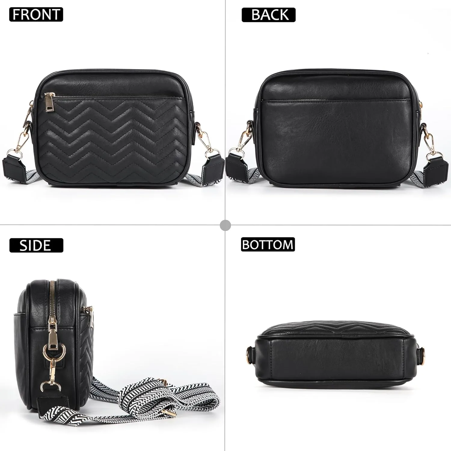 VODIU Crossbody Bags for Women Purses Handbags Leather Shoulder Bag with Guitar Strap Cross Body Bag for Woman Trendy Purse