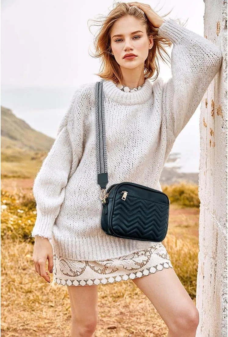 VODIU Crossbody Bags for Women Purses Handbags Leather Shoulder Bag with Guitar Strap Cross Body Bag for Woman Trendy Purse