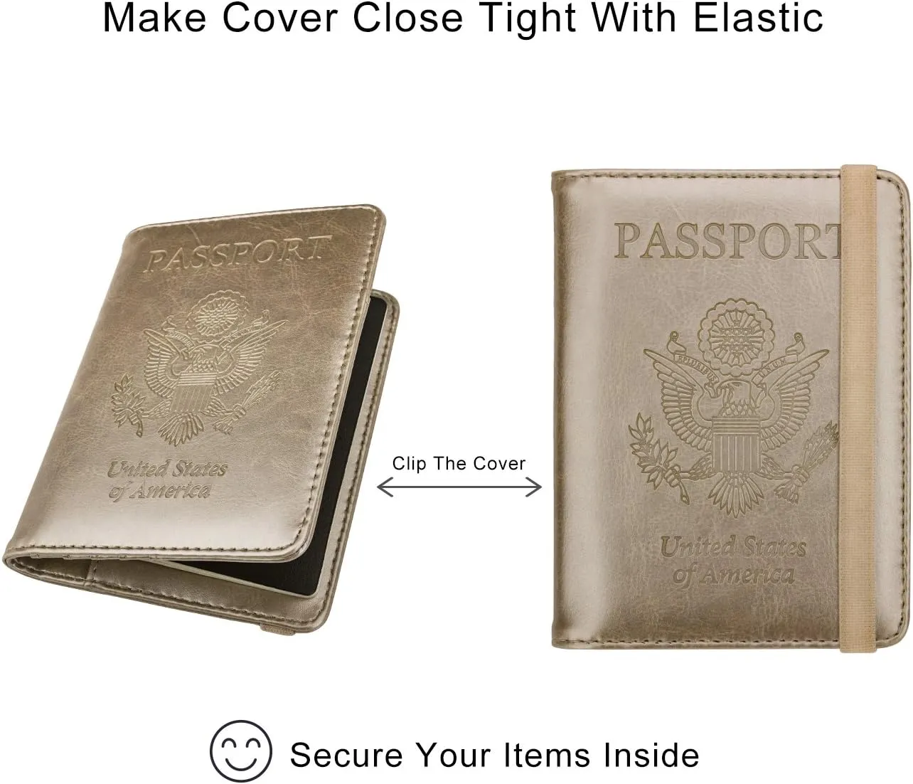 WALNEW Passport Holder for Travel, RFID Passport Cover Wallet for Women Men, PU Leather Passport Book Card Holder Case with Pen, Travelling Essentials for Flying