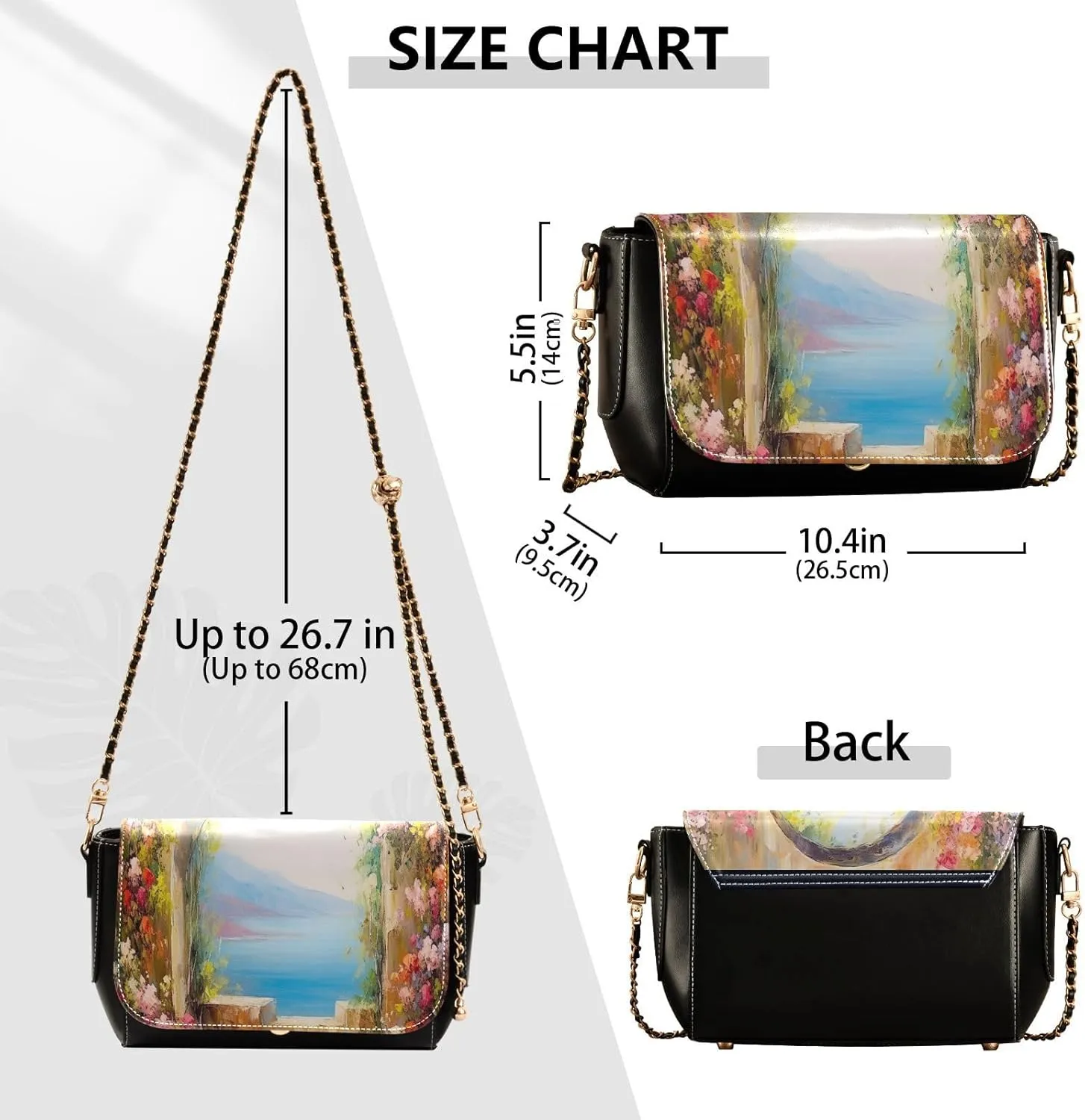 Watercolor Strawberry on Pink Women Leather Crossbody Bag, Leather Shoulder Bags, Leather Gifts for Women