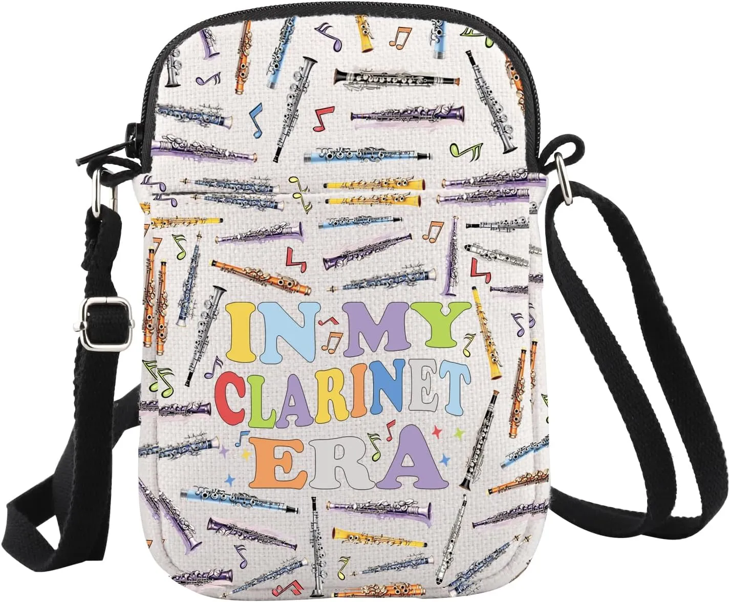 WCGXKO Clarinet Player Gift Clarinet Player Gift In My Clarinet Era Music Lover Zipper Pouch Crossbody Bag