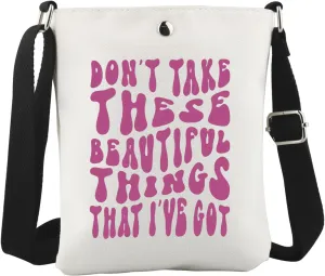 WCGXKO Pop Music Song Inspired Crossbody Bag Song Lyrics Gift Singer Album Gift for Sing Fans