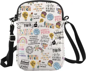WCGXKO School Psychologist Gift Psychologist Mental Health Gift Psychology Bundle Quote Inspired Crossbody Bag