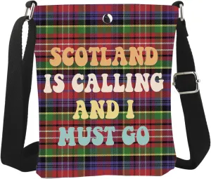 WCGXKO Scotland Souvenir Crossbody Bag Scotland Is Calling And I Must Go Scotland Themed Gift