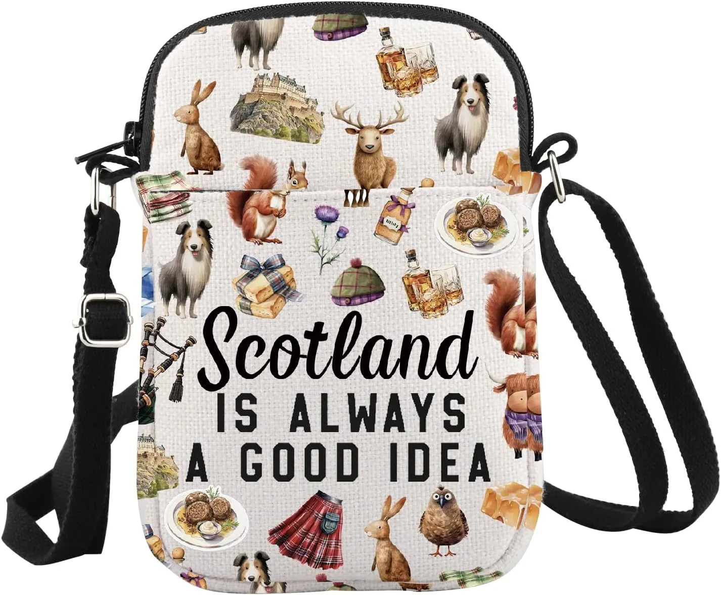 WCGXKO Scotland Travel Gift Edinburgh Gift Scotland Is Always A Good Idea Crossbody Bag Scotland Gift For Scottish