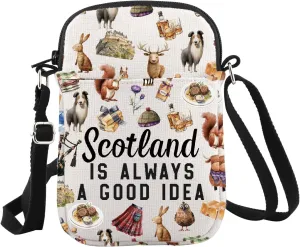 WCGXKO Scotland Travel Gift Edinburgh Gift Scotland Is Always A Good Idea Crossbody Bag Scotland Gift For Scottish