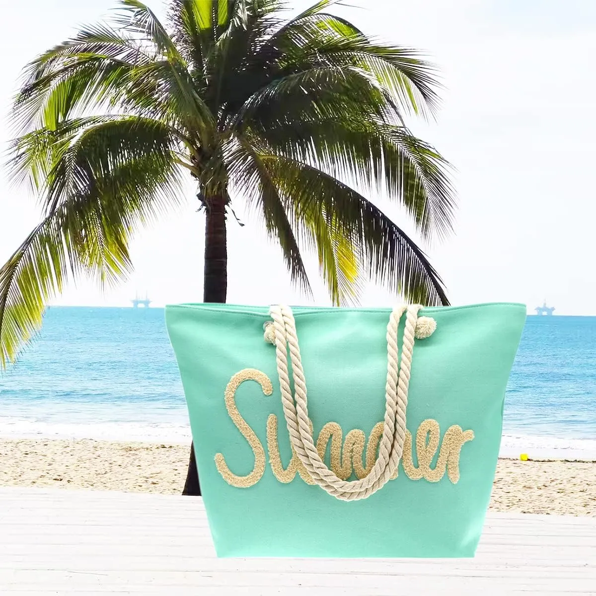 We We Summer Beach bags for Women Large Beach Tote Bag Pool Beach Towel Bags Daily Bags for Travel Gym