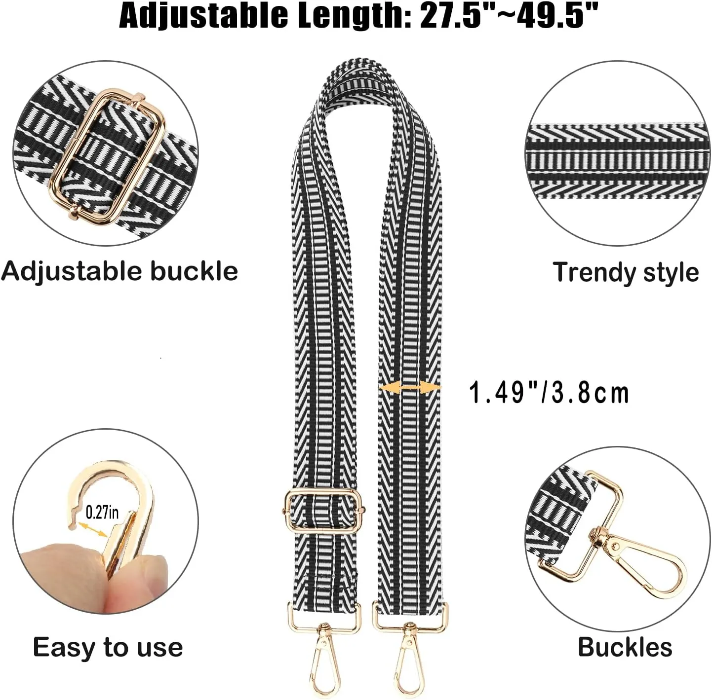 WEDDINGHELPER Clear Crossbody Bag, Clear Bag Stadium Approved Clear Purse with Adjustable Strap for Sports Concerts Festivals