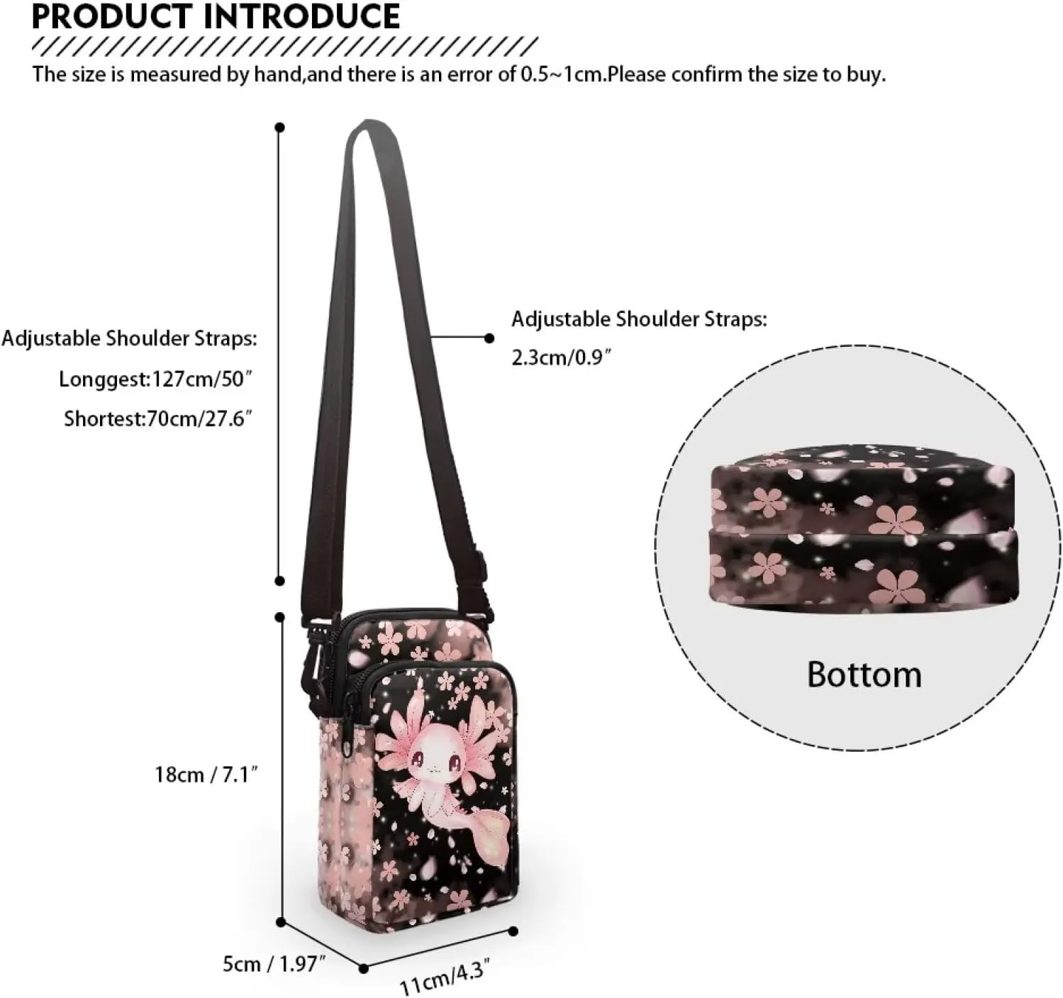 WELLFLYHOM Small Crossbody Bag for Women Phone Purse Messenger Pouch Mini Shoulder Handbag