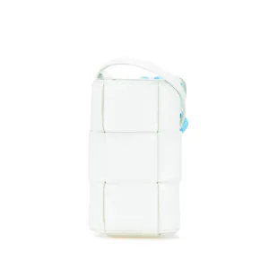White Bottega Veneta Nappa Intrecciato Cassette Phone Holder Crossbody Bag