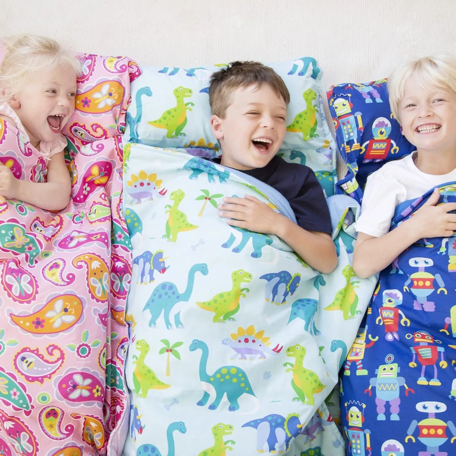 Wildkin Kids Original Nap Mat – Cozy Kids Sleep Mat with Pillow, Ideal for School & Travel - Jurassic Dinosaurs