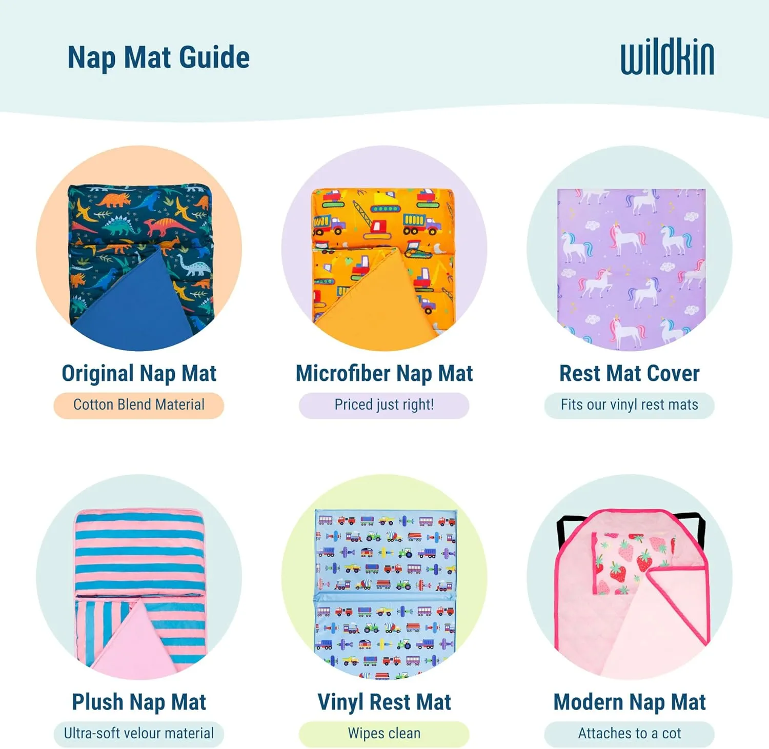 Wildkin Kids Original Nap Mat – Cozy Kids Sleep Mat with Pillow, Ideal for School & Travel - Jurassic Dinosaurs