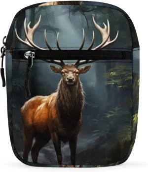 Wildlife Deer Small Crossbody Bag Mini Shoulder Bag Purse Travel Passport Wallet Bag for Women Men