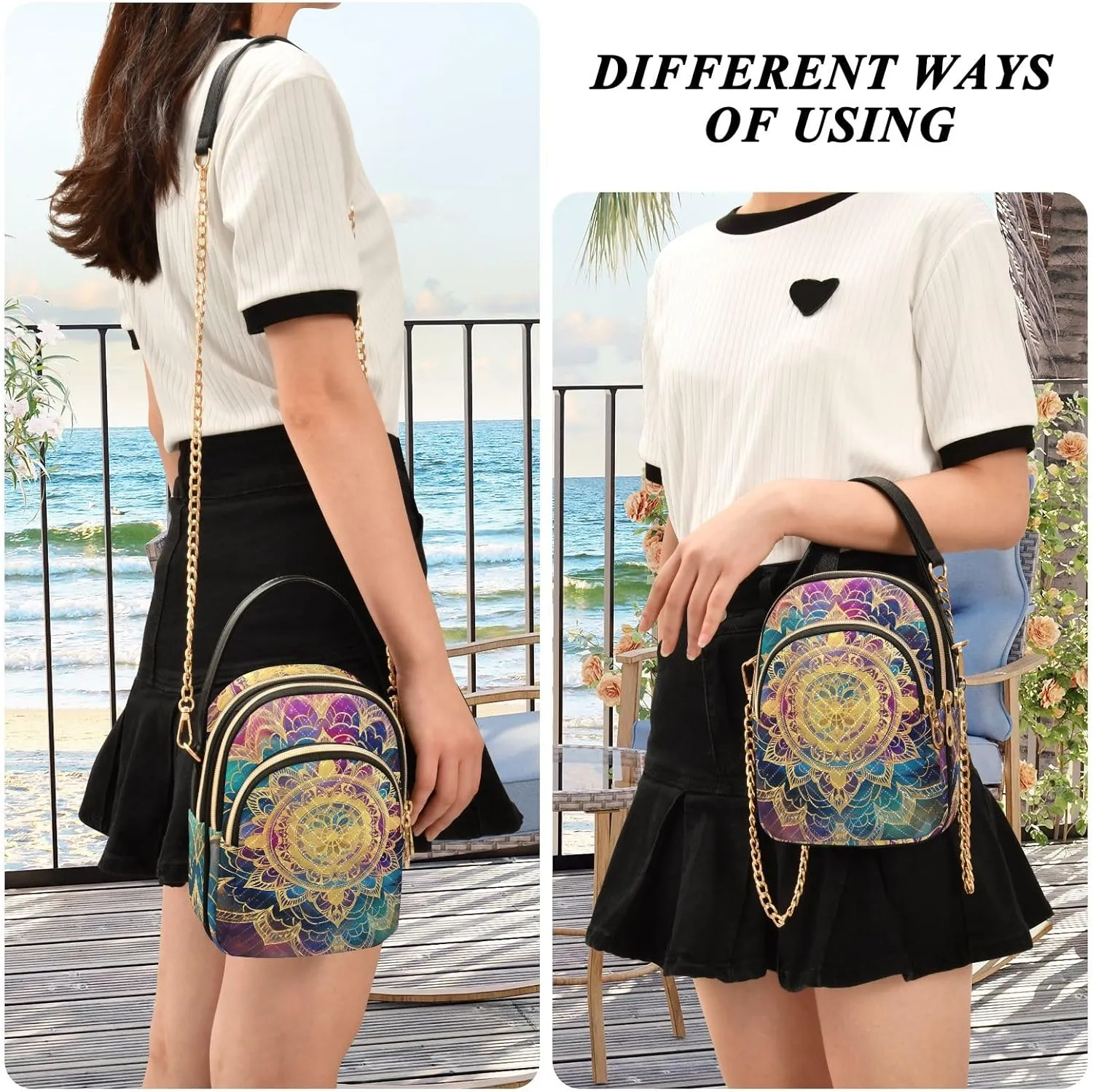 Winter Cute Scottish Cow Fashion Crossbody Bags for Women Chain Crossbody Bag