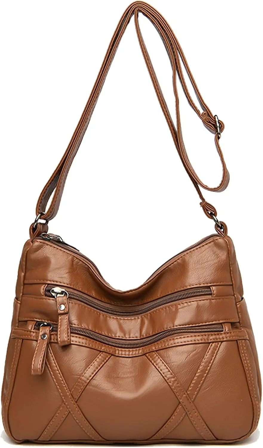 WITERY Women Soft PU Leather Crossboby Bag - Lightweight Multi-Pocket Shoulder Bag Pocketbooks Ladies Medium Purses Handbag