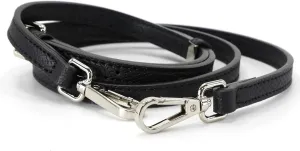 Women Bag Straps Leather Strap Adjustable Black Silver Button Hardware Shoulder Strap Replacement 94-112cm (Black,Adjust-94-112cm)
