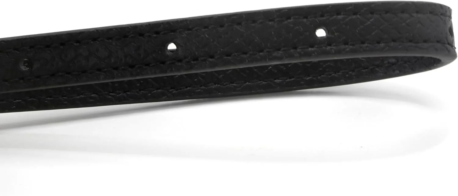 Women Bag Straps Leather Strap Adjustable Black Silver Button Hardware Shoulder Strap Replacement 94-112cm (Black,Adjust-94-112cm)
